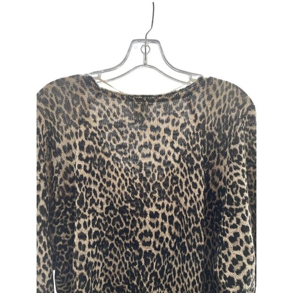 By Together Womens V-Neck Pullover Leopard Print Sweater Size Small - Picture 6 of 9